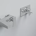 Modern Wall Mounted Chrome Faucet With Sleek Design And Polished Finish For Bathroom