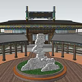 Chinese-style Corridor Ancient Corridor Architecture 3d model