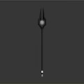 Mystical Trident Weapon Design With Blue Glowing Gem And Black Handle