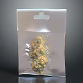 Transparent Plastic Bag With Hanging Hole Containing Cannabis Bud Product