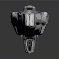 Futuristic Spaceship With Sleek Gray And Blue Exterior Reflective Metallic Finish And Detailed Structure