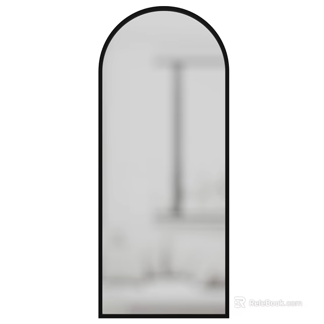Modern Full Length Mirror With Sleek Frame For Home Interior Decor 3d model 