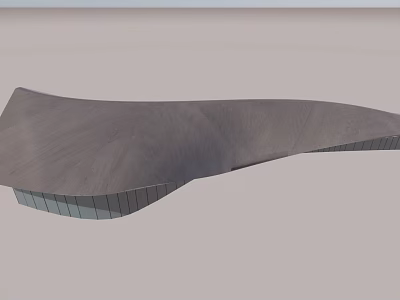 Modern Rest Station Featuring Wavy Roof Design And Glass Structure Details 3d model