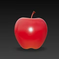 Fresh Juicy Red Apple With Shiny Bright Surface On Dark Background