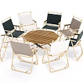 Outdoor Garden Hexagonal Wooden Table With Six Light Frame Colorful Cushioned Chairs