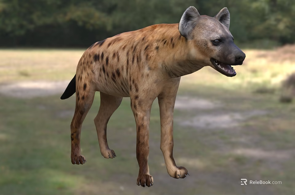 Reptile Iguana Standing In Natural Outdoor Habitat With Green Grass And Trees 3d model 