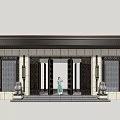 new chinese style gate 3d model