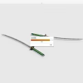 Two Traditional Samurai Swords With Green Handles Black Accents And Silver Blades