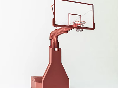 Red Portable Basketball Hoop Sports Equipment With Backboard Net And Stable Base 3d model