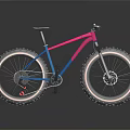 Stylish Fat Tire Bike With Pink Blue Gradient Frame And Orange Rims Design