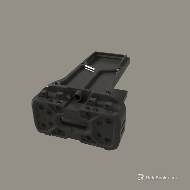 Black Structural Device Enclosure With Mounting Holes Handle And Robust Design 3d model 