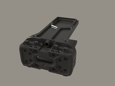 Black Structural Device Enclosure With Mounting Holes Handle And Robust Design 3d model