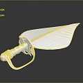 Silver Metal Dagger With Sharp Blade Decorative Hilt And Reflection On Black Smooth Surface