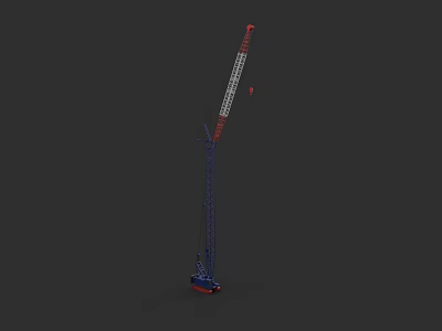 Industrial Tower Crane With Extended Boom And Stable Base For Construction Sites 3d model