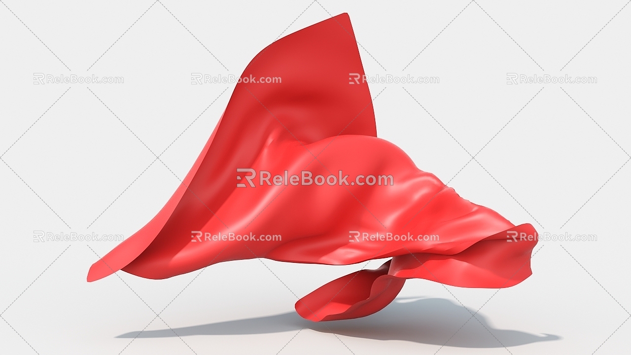 Fabric streamer red fluttering cloth 1 3d model