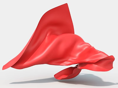 Elegant Red Silk Scarf With Soft Flowing Fabric For Daily Accessory Use 3d model