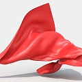 Fabric streamer red fluttering cloth 1 3d model