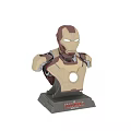 Iron Man Bust Doll With Red And White Armor Glowing Arc Reactor And Display Base
