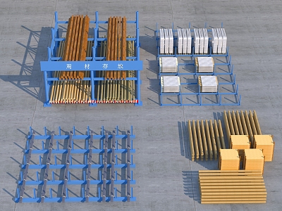 Material storage yard construction site 3d model