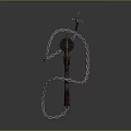 Medieval Spiked Chain Weapon With Coiled Metal Chain And Decorative Head