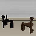 Unique Shaped Modern Leisure Chairs In Dark Tones For Bright Room With Window Blinds
