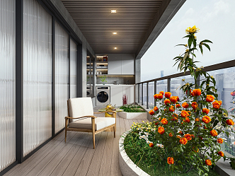 Modern Balcony 3d model