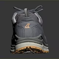 Lightweight Gray Sports Shoes With Orange Sole And Comfortable Lace Up Design