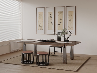 New Chinese Tea Table and Chair Combination Tea Set 3d model