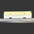 Yellow And White Concrete Road Barrier On Gravel Base Construction Component