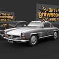 The Goosewing 1939 and 1956 Vintage Classic Cars 3D Rendered