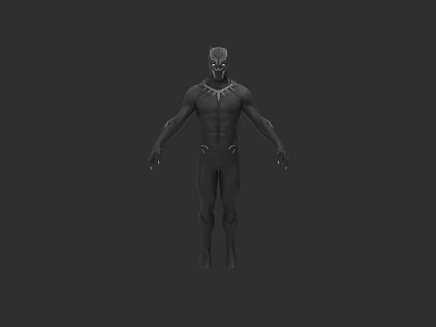 3D Rendered Superhero Game Movie Character In Black Suit Standing Pose 3d model