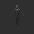 3D Rendered Superhero Game Movie Character In Black Suit Standing Pose