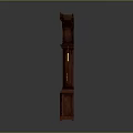 Elegant Classic Wooden Grandfather Clock Furniture With Intricate Carvings And Hanging Pendulum