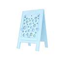 Light Blue Interactive Area Toy With Fresh Lettering Round Holes And Small Objects 3d model