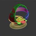 Modern Stylish Chair Design With Black Yellow Color Scheme Streamlined Structure And Circular Base