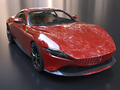 Red Ferrari Sports Car With Sleek Aerodynamic Design And Modern Stylish Exterior 3d model