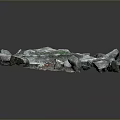 Decorative Wooden Stone Structure With Natural Texture Moss Pebbles And Fallen Leaves