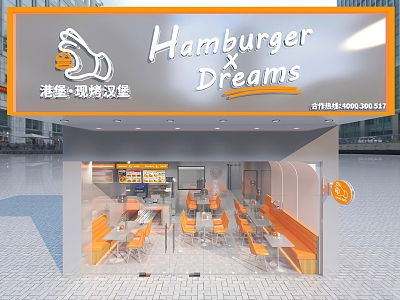 Modern Burger Shop 3d model