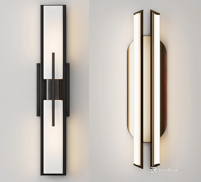 Modern Minimalist Wall Lamp With Sleek Metal Frame And Soft Lighting Design 3d model 