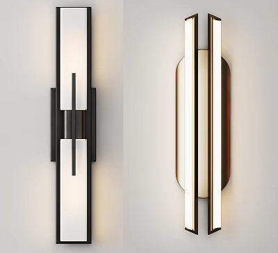 Modern Minimalist Wall Lamp With Sleek Metal Frame And Soft Lighting Design 3d model