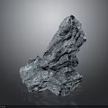 Blue Mineral Specimen With Crystalline Structure And Rough Shiny Surface On Dark Background 3d model