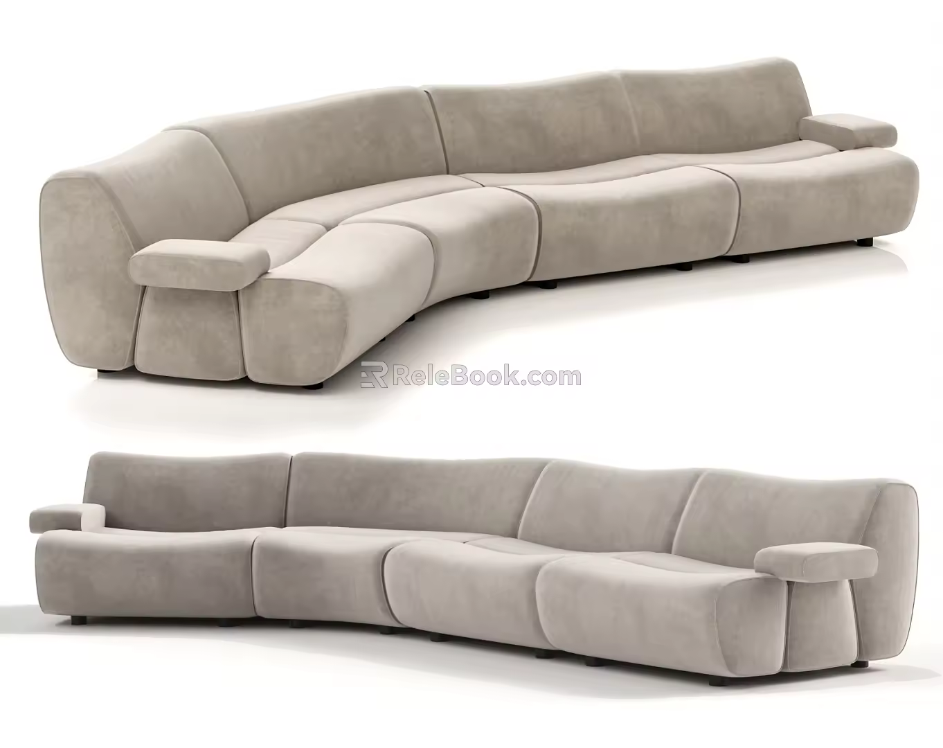 Poliform Ernest Bamboo Sofa Multiplayer Sofa Curved Sofa 3d model