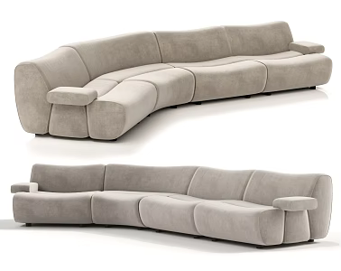 Poliform Ernest Bamboo Sofa Multiplayer Sofa Curved Sofa 3d model