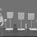Modern Toilet Collection Featuring Wall Mounted Tanks Bowls Urinals Trash Bin And Tissue Holder