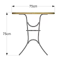 Modern Outdoor Table With Wooden Top And Curved Metal Legs Design