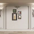 French clapboard carved plaster line 3d model