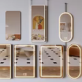 Modern Decorative Mirrors With LED Lights In Different Shapes For Home Interior 3d model