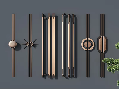 Various Stylish Metal Door Handles With Modern Designs For Home And Office Use 3d model