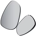 Modern Oval Shaped Mirrors With Black Frames For Home Wall Decor 3d model