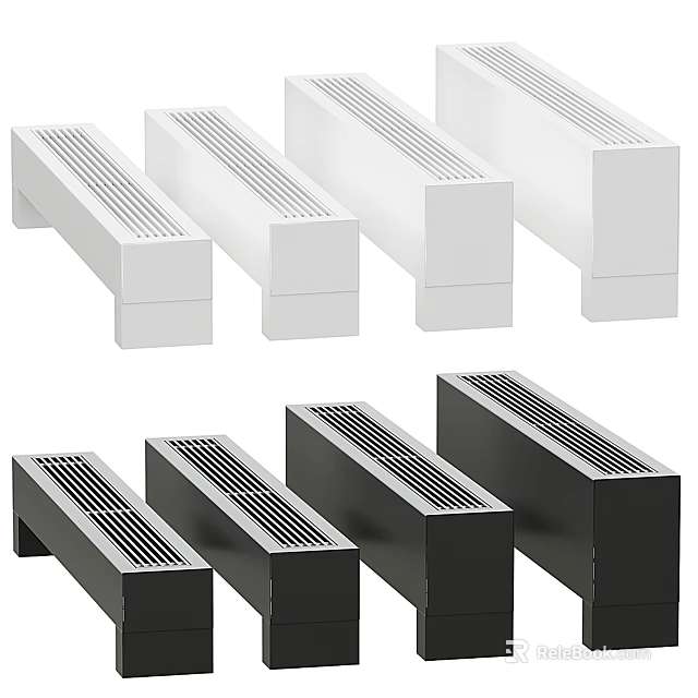 Variety Of Air Conditioner Vents In White And Black Styles 3d model 